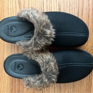 Winter Crocs with faux fur